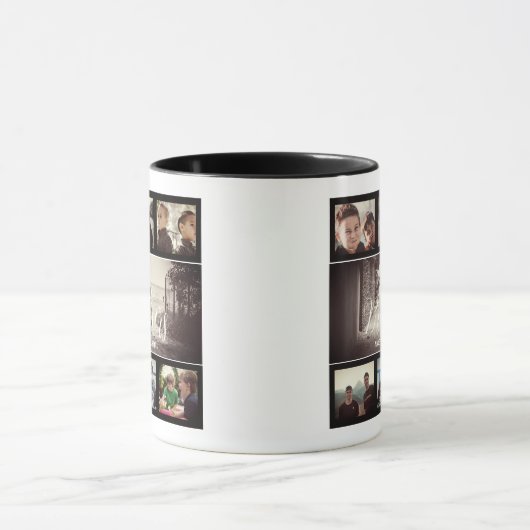 Modern Brother Best Friends Dark Photo Collage Mok (Midden)