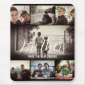 Modern Brother Best Friends Dark Photo Collage Muismat (Voorkant)