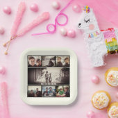 Modern Brother Best Friends Dark Photo Collage Papieren Bordje (Feest)