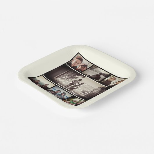 Modern Brother Best Friends Dark Photo Collage Papieren Bordje (Gebogen)