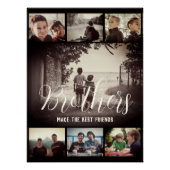 Modern Brother Best Friends Dark Photo Collage Perfect Poster (Voorkant)