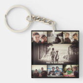 Modern Brother Best Friends Dark Photo Collage Sleutelhanger (Voorkant)