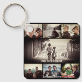 Modern Brother Best Friends Dark Photo Collage Sleutelhanger (Voorkant)