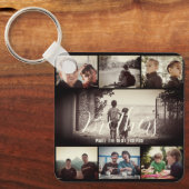 Modern Brother Best Friends Dark Photo Collage Sleutelhanger (Voorkant)