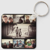 Modern Brother Best Friends Dark Photo Collage Sleutelhanger (Achterkant)