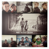 Modern Brother Best Friends Dark Photo Collage Tegeltje (Voorkant)
