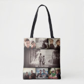 Modern Brother Best Friends Dark Photo Collage Tote Bag (Voorkant)