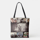 Modern Brother Best Friends Dark Photo Collage Tote Bag (Achterkant)