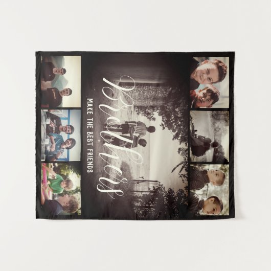 Modern Brother Best Friends Dark Photo Collage Wandkleed (Voorkant (horizontaal))