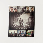 Modern Brother Best Friends Dark Photo Collage Wandkleed (Voorkant)