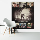 Modern Brother Best Friends Dark Photo Collage Wandkleed