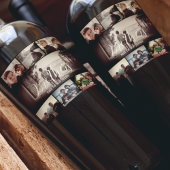 Modern Brother Best Friends Dark Photo Collage Wijn Etiket