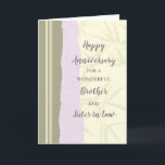 Modern Brother en Zuster in Law Jubileum Kaart<br><div class="desc">Gelukkige trouwjubileumkaart voor broer en schoonzus met modern design,  en sentimentele vers.</div>