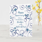 Modern Brother en Zuster in Law Jubileum Kaart (Gele Bloem)