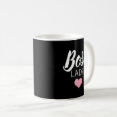 Modern Brouwerij Black Roze Heart Script Koffiemok (Voorkant rechts)