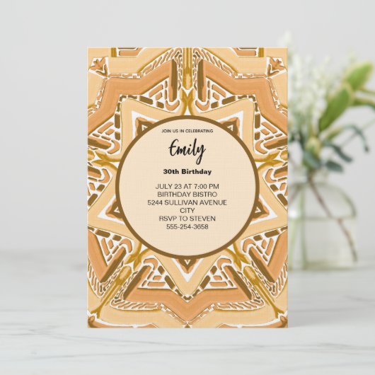 Modern Brown Abstract Geometric Pattern Kaart (Staand voorkant)