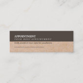 Modern Brown Accent Printed Kraft Appointment Mini Visitekaartje (Voorkant)