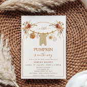 Modern Brown Arch Floral Clothesline Baby shower Kaart