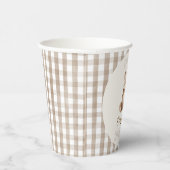 Modern Brown Arch Ons kleine Beer 1e verjaardag Papieren Bekers (Rechts)