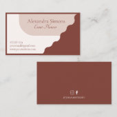 Modern Brown Beige Boho Retro Visitekaartje (Voorkant / Achterkant)