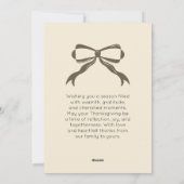 Modern Brown Bow geschulpte Thanksgiving Foto Feestdagenkaart (Achterkant)