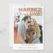 Modern Brown Calligraphy Married Little Christmas Feestdagenkaart (Voorkant)