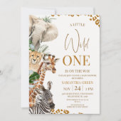 Modern Brown Cheetah Safari Wild One Baby Shower Kaart (Voorkant)