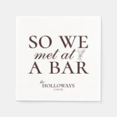 Modern Brown Cocktail Hour Wedding Servet (Voorkant)