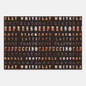 Modern Brown Coffee Espresso Cappuccino Script Inpakpapier Vel (Voorkant 3)