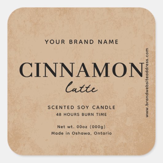 Modern Brown Coffee Rustic Label (Voorkant)