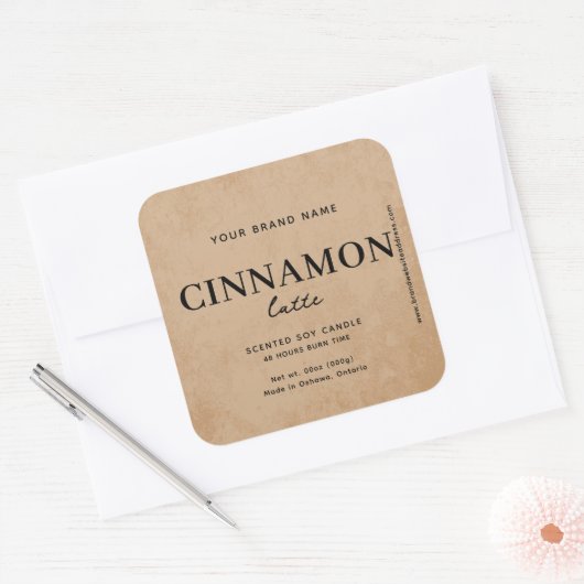 Modern Brown Coffee Rustic Label (Envelop)