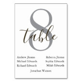 Modern Brown Daytime Wedding Table Seating Chart Kaart (Voorkant)