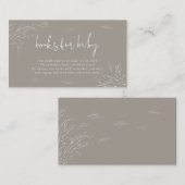 Modern Brown Floral Book for baby shower Informatiekaartje (Voorkant / Achterkant)