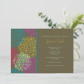 Modern Brown Floral Vrijgezellenfeest Invite Kaart (Staand voorkant)