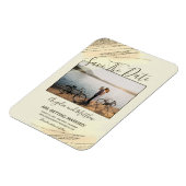 Modern Brown Gold Glitter Spark bespaart op datum  Magneet (Linkerzijde)