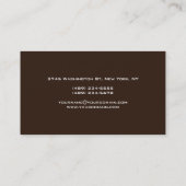 Modern Brown Huge Bold Text Visitekaartje (Achterkant)