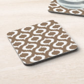 Modern Brown Ikat Diamonds Trendy Bier Onderzetter (Linkerzijde)