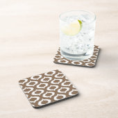 Modern Brown Ikat Diamonds Trendy Bier Onderzetter (Rechterzijde)