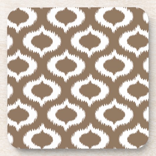 Modern Brown Ikat Diamonds Trendy Bier Onderzetter (Voorkant)