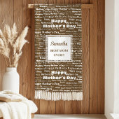 Modern Brown Lettering Mother’s Day Personalized  Sherpa Deken