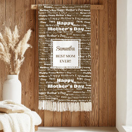 Modern Brown Lettering Mother’s Day Personalized Sherpa Deken