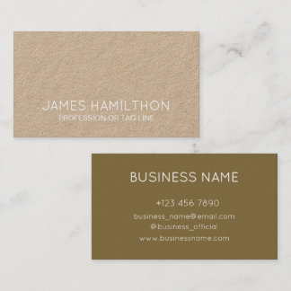 Modern Brown Minimalist Kraft Consultant Visitekaartje