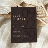 Modern Brown Minimalist Wedding Save The Date