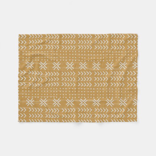 Modern Brown Mud Cloth African Pattern Fleece Deken (Voorkant (Horizontaal))