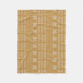 Modern Brown Mud Cloth African Pattern Fleece Deken