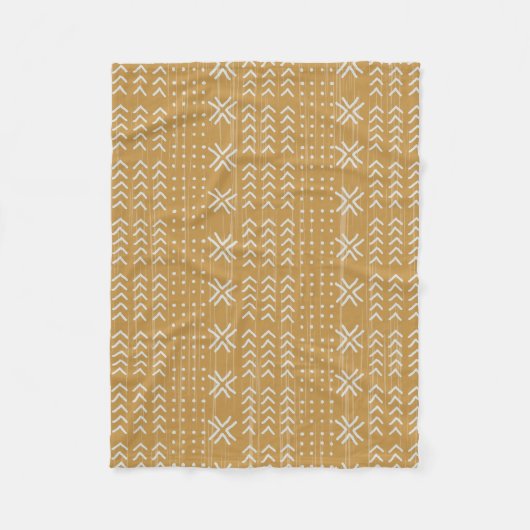 Modern Brown Mud Cloth African Pattern Fleece Deken (Voorkant)