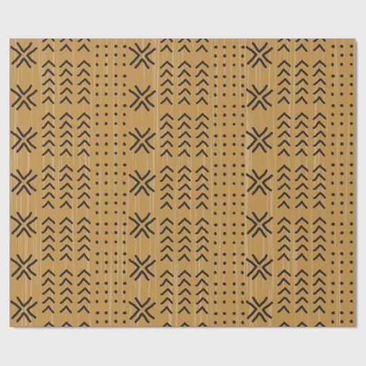 Modern Brown Mudcloth African Pattern Cadeaupapier (Vlak)