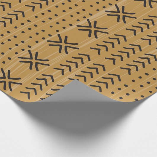Modern Brown Mudcloth African Pattern Cadeaupapier (Hoek)