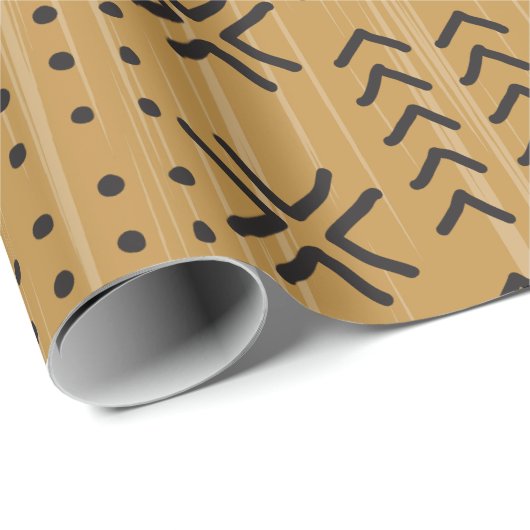 Modern Brown Mudcloth African Pattern Cadeaupapier (Rol Hoek)
