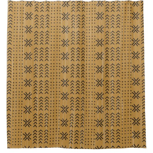 Modern Brown Mudcloth African Pattern Douchegordijn (Voorkant)